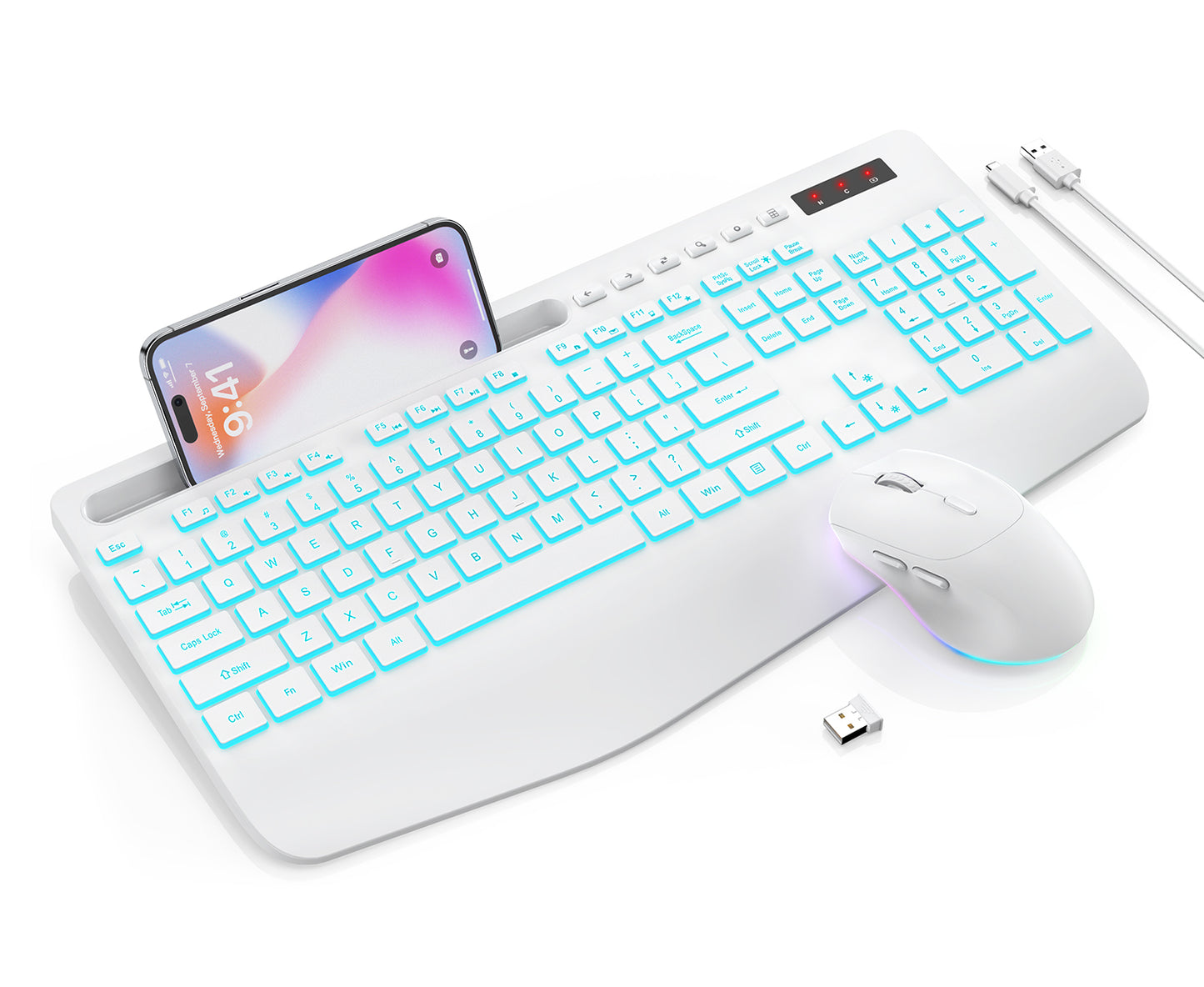 Wireless Keyboard and Mouse Combo - 7Color Backlit