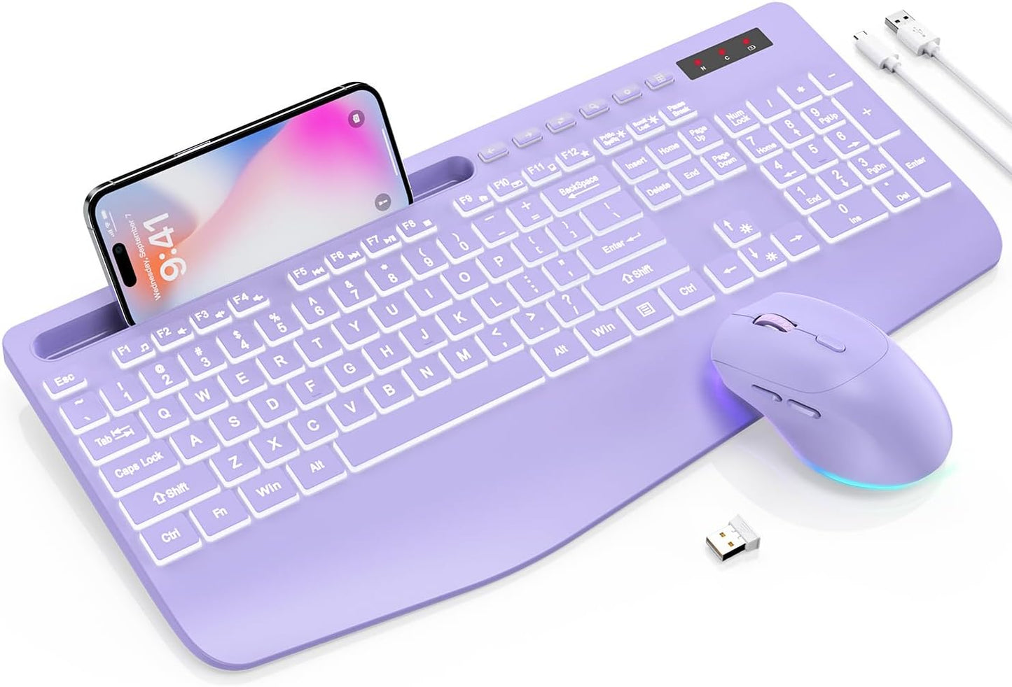 Wireless Keyboard and Mouse Combo - 7Color Backlit