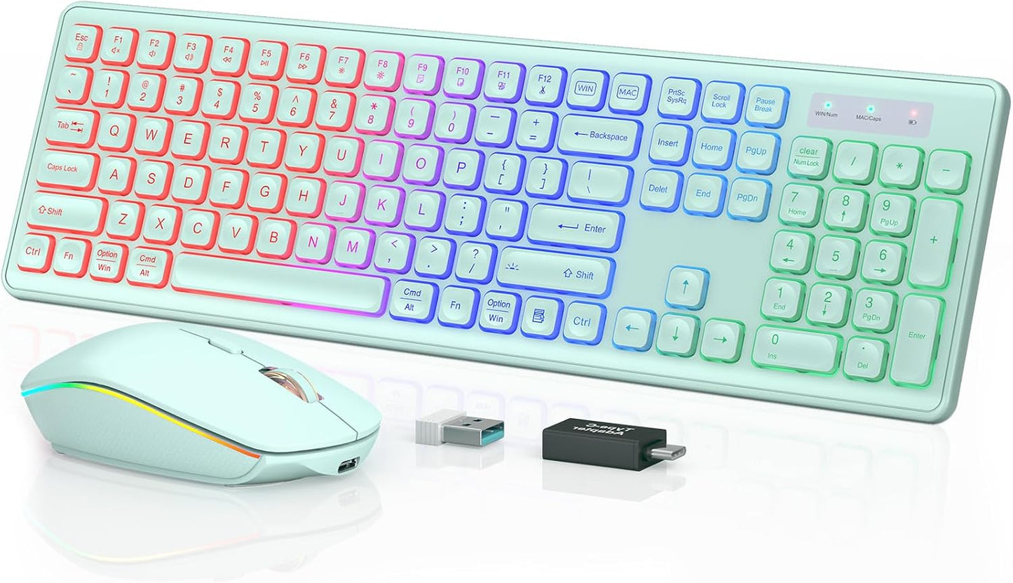 Wireless Keyboard and Mouse Combo - RGB Backlit