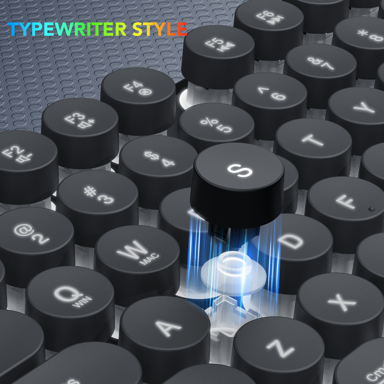 Wireless Keyboard and Mouse Backlit - Typewriter Keyboard with Detachable Wrist Rest