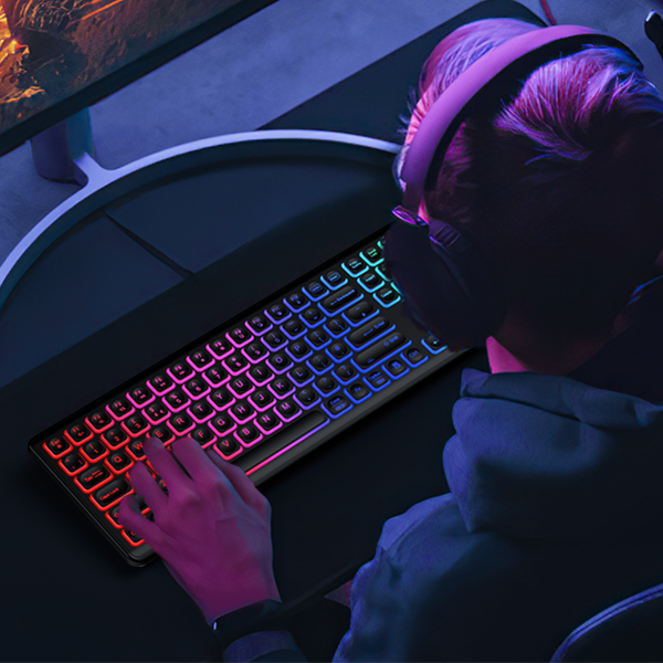 Wireless Keyboard and Mouse Combo - RGB Backlit