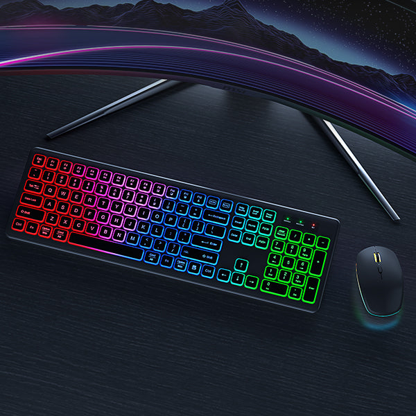 Wireless Keyboard and Mouse Combo - RGB Backlit