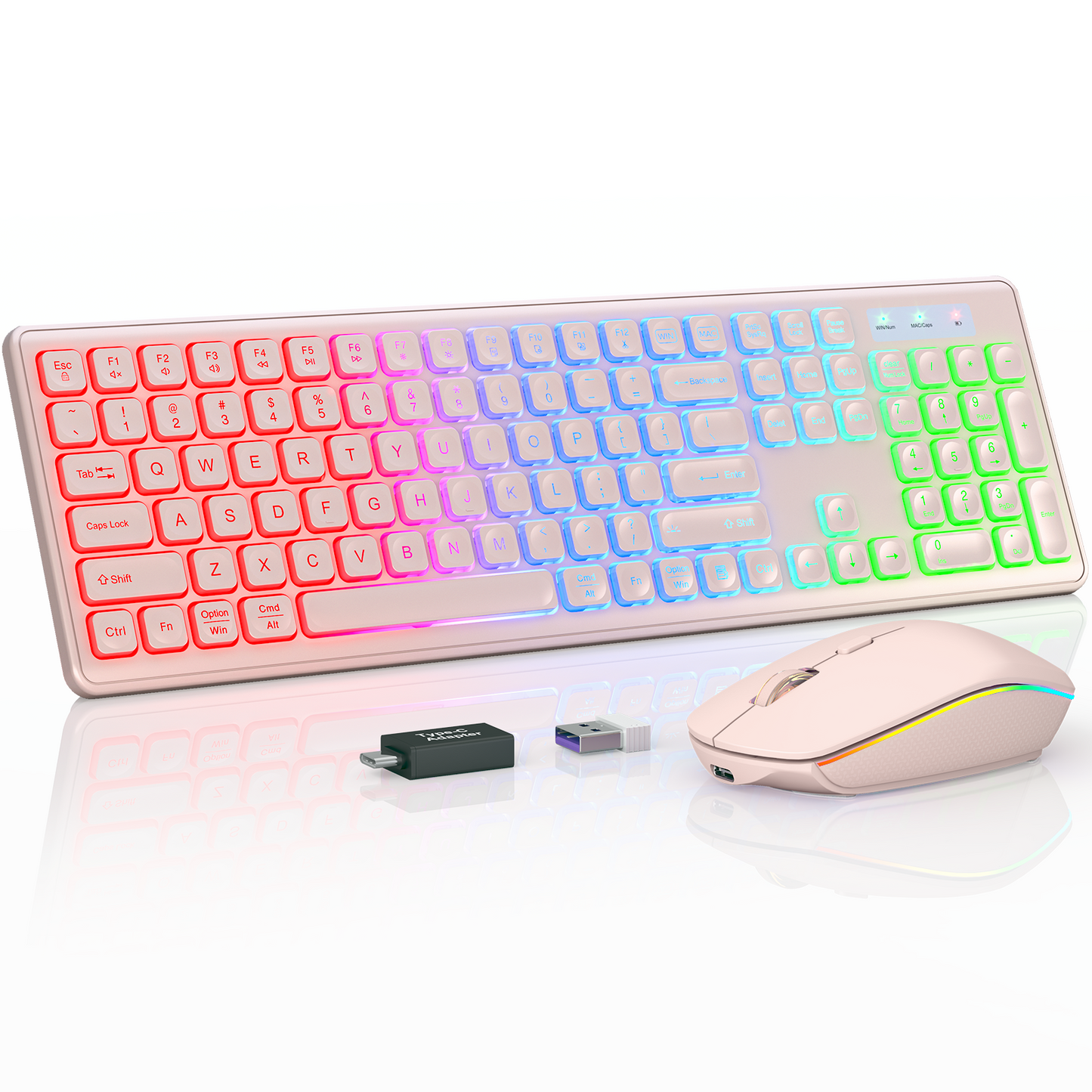 Wireless Keyboard and Mouse Combo - RGB Backlit