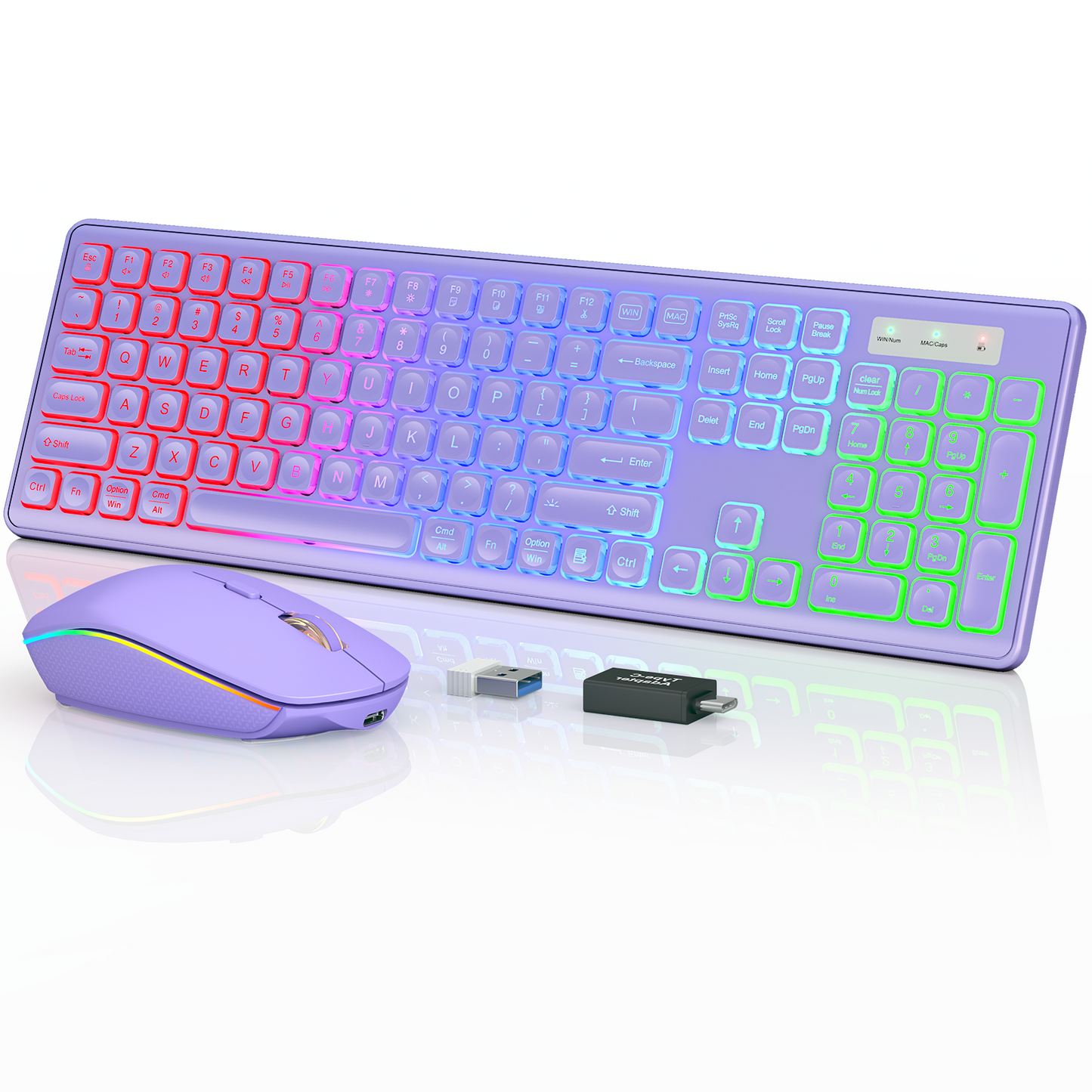 Wireless Keyboard and Mouse Combo - RGB Backlit