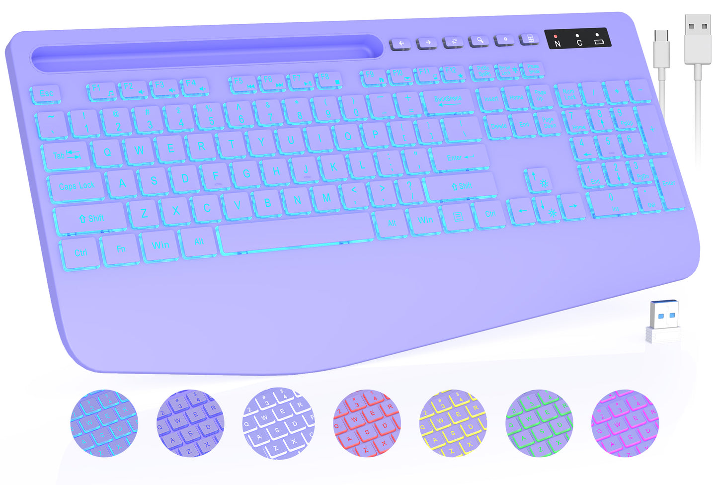 Trueque Wireless Keyboard with 7 Colored Backlits