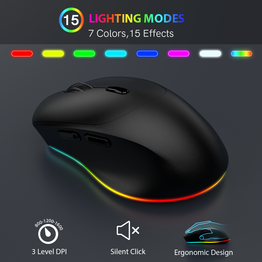 Wireless Keyboard and Mouse Combo - 7Color Backlit