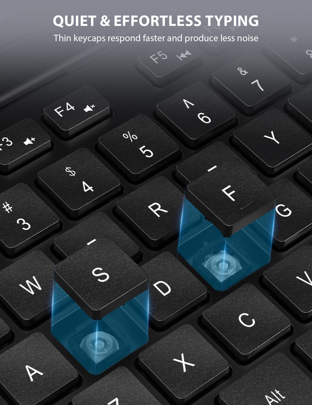 Wireless Keyboard and Mouse Combo - Full-Sized Ergonomic Keyboard with Wrist Rest, Phone Holder, Sleep Mode, 2.4G Quiet Keyboard for PC Laptop, Complete Work Setup for Office or Home -Trueque KM23