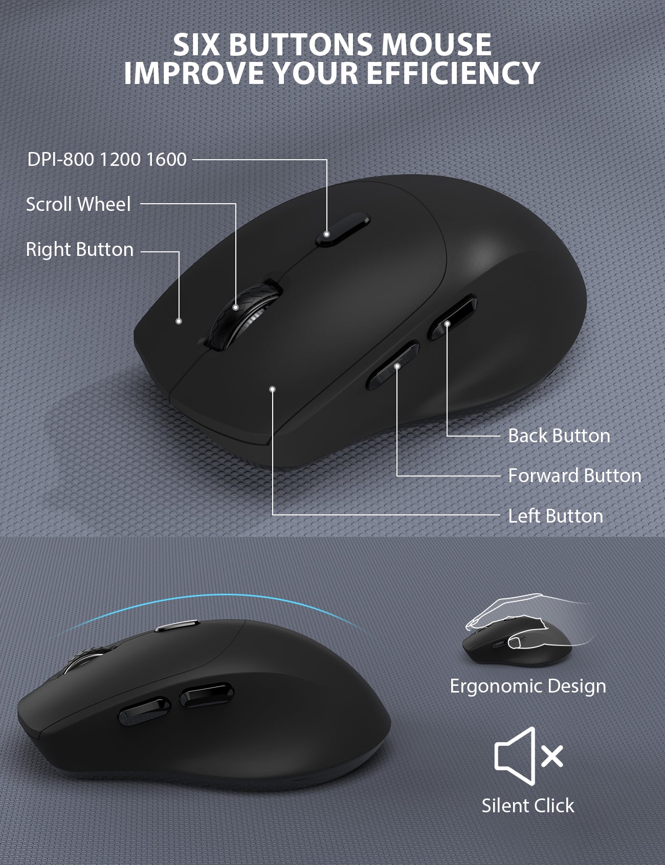 Wireless Keyboard and Mouse Combo - Full-Sized Ergonomic Keyboard with Wrist Rest, Phone Holder, Sleep Mode, 2.4G Quiet Keyboard for PC Laptop, Complete Work Setup for Office or Home -Trueque KM23